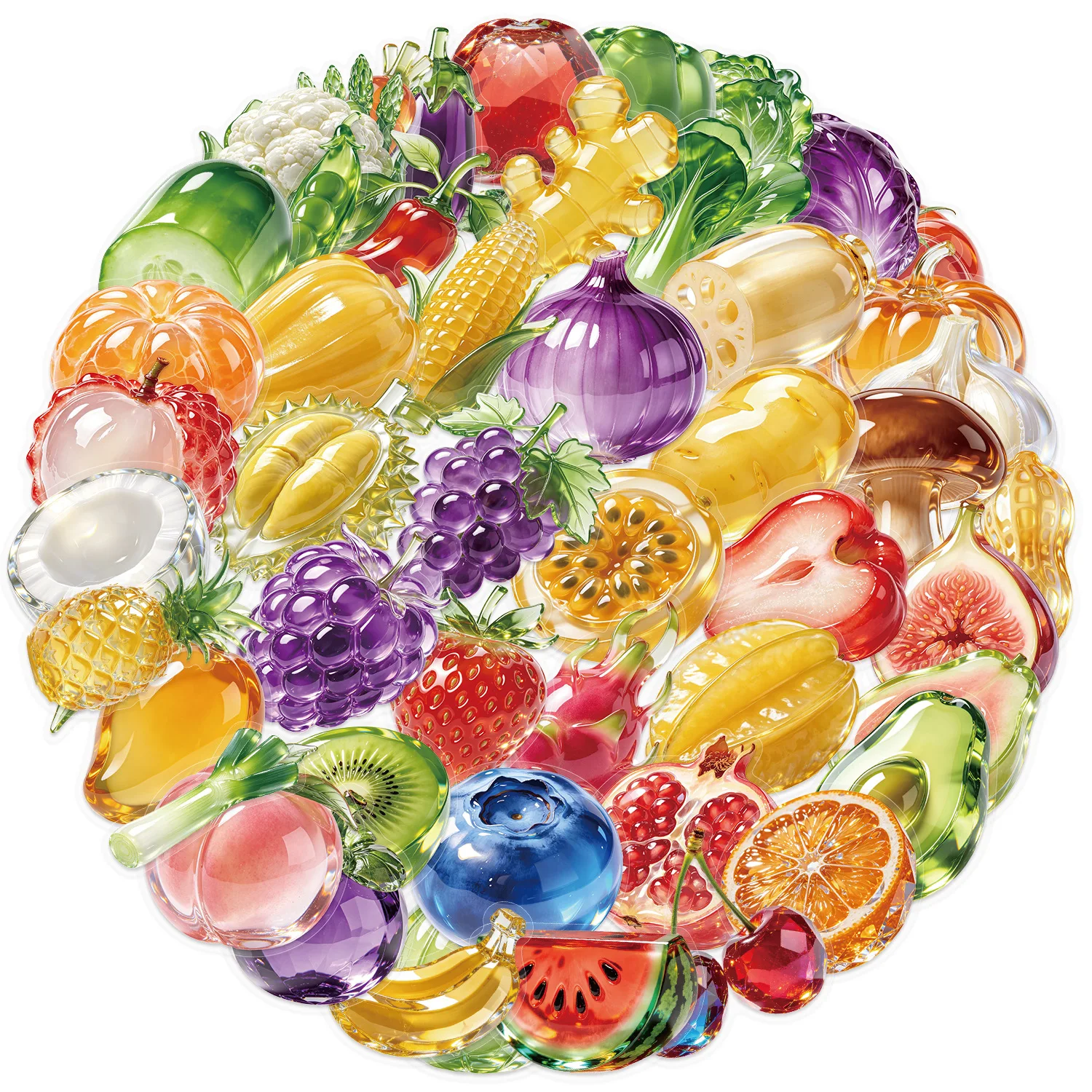 50pcs Cartoon Fruit and Vegetable Stickers Credential Holder Lanyards for Key Art Paintings Neck Strap For Card Badge Gym Gifts