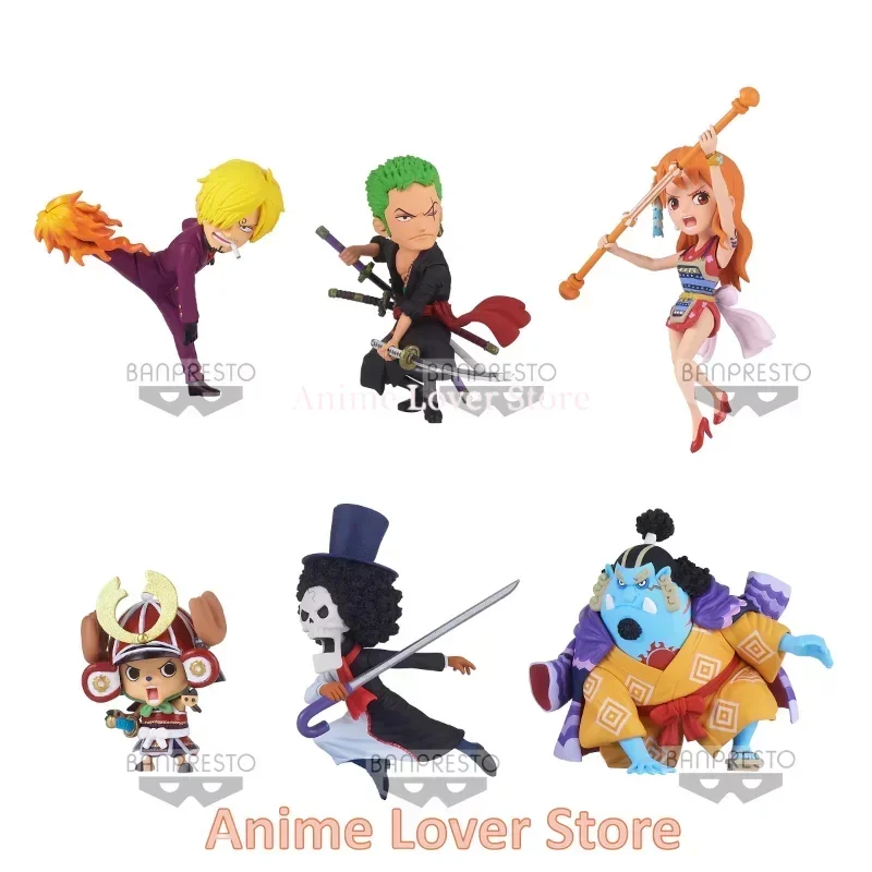 Bandai Banpresto Original One Piece WCF WT100 VO.1 Zoro Sanji Nami Chopper Brook Jinbe Anime Figures Toys for Kids Gift