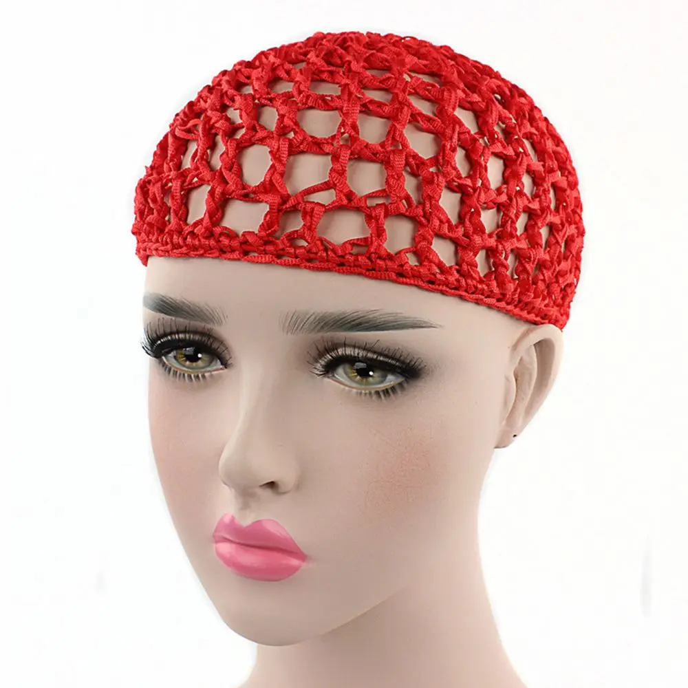 Fashion Multi-color Sleeping Night Cover Crochet Hair Net Snood Net Hat Mesh Cap