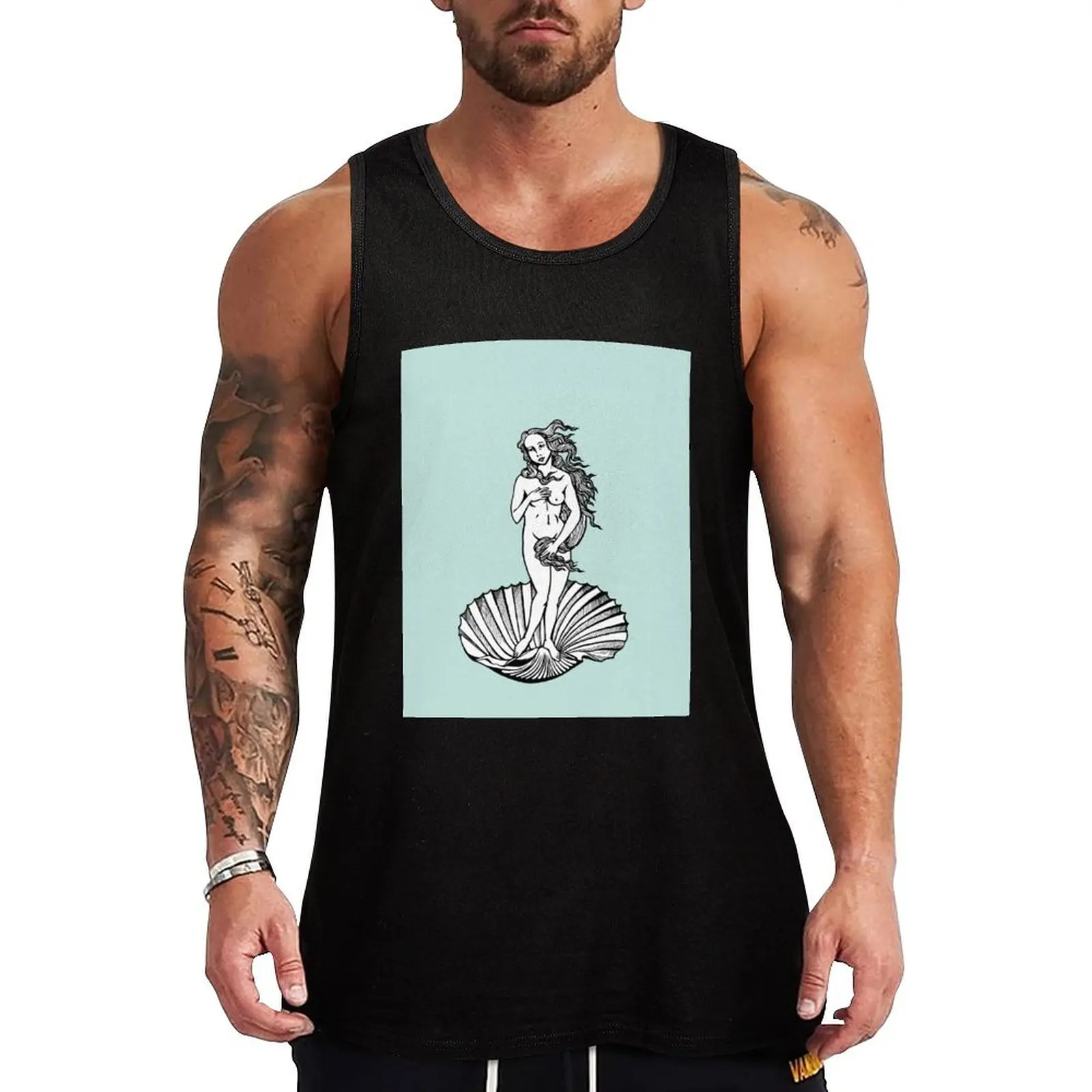 

Botticelli Rolling in His Grave Tank Top t shirts Men's gym gym Men's t-shirts