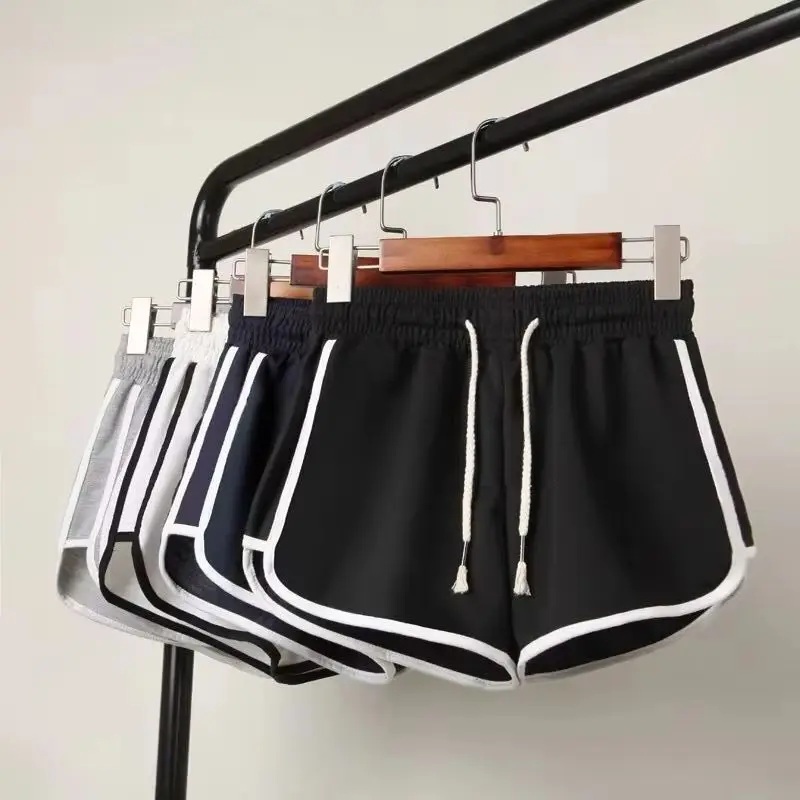 

Women yoga Shorts Summer outer wear mid-waist casual loose straight pants lady stylish thin breathable wide leg gym short pants