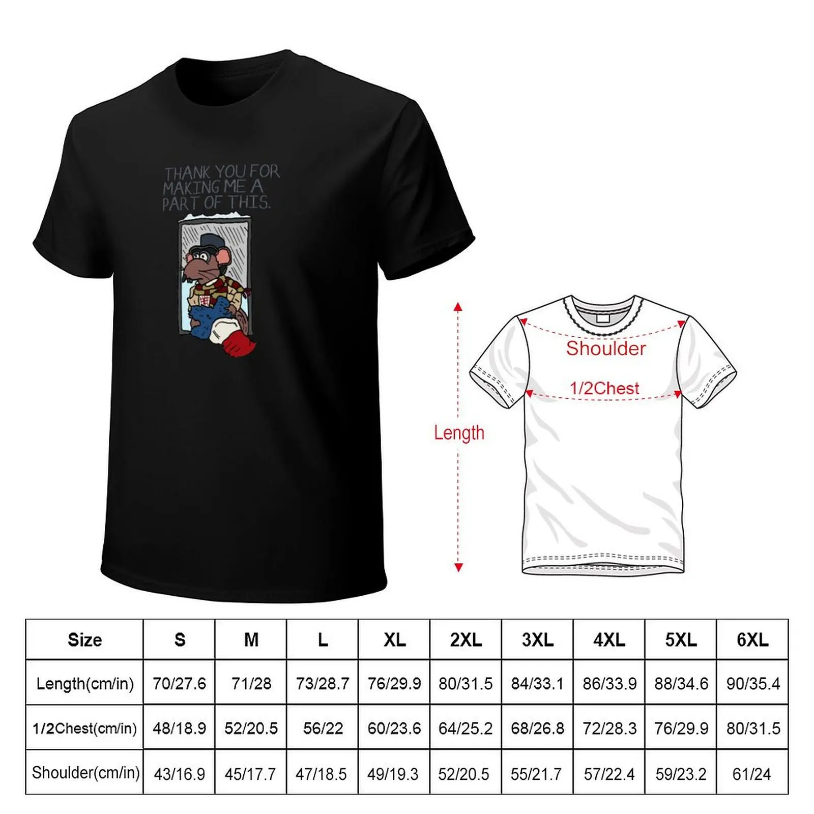 Muppet Christmas Carol - Rizzo T-Shirt Street Fashion Casual Tee Shirt