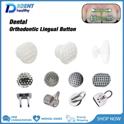 Drdent 10PCS Lingual Button Orthodontics Dental Round Rect Clear Ceramic Composite Bond Eyelet Round For Invisalign ortodoncia