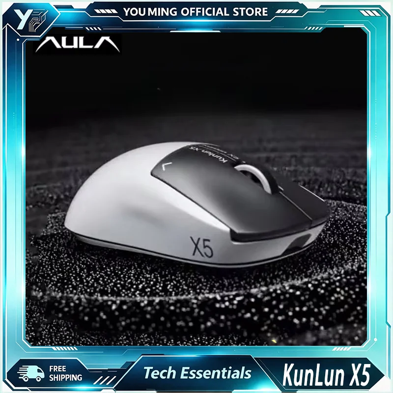 AULA Kunlun X5 Pro 3‑Mode Wireless Gaming Mouse Magnetic Micro‑switch SSHS PAW3955EVO Dual 8K For Mid‑Large Hand E‑sports