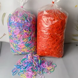 About 1kg Large Disposable Transparent Hair Bands For Girls Colorful Hair Tie Women Big Hair Rope Kid Scrunchie Wholesale