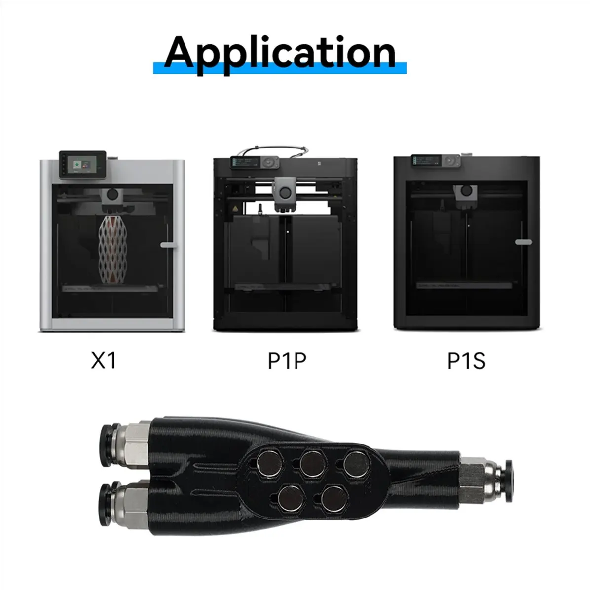 For Connector 4-in-1 PTFE Adapter Pipe Expansion Port 4 Feeding for X1 X1C P1P P1S A1 A1min