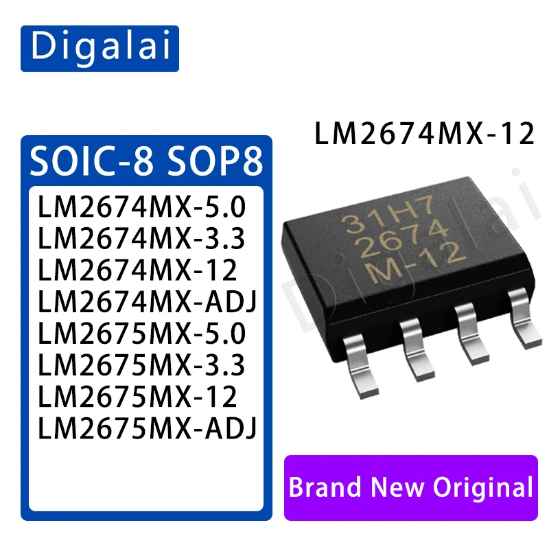 

LM2674MX-5.0 LM2675 LM2674MX-3.3 LM2674 LM2675MX-12 LM2674MX-ADJ SOIC-8 DC-DC power supply chip
