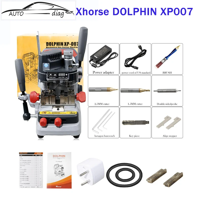 

Xhorse Dolphin XP-007 XP007 Manually Key Cutting Machine for Laser/Dimple/Flat Keys