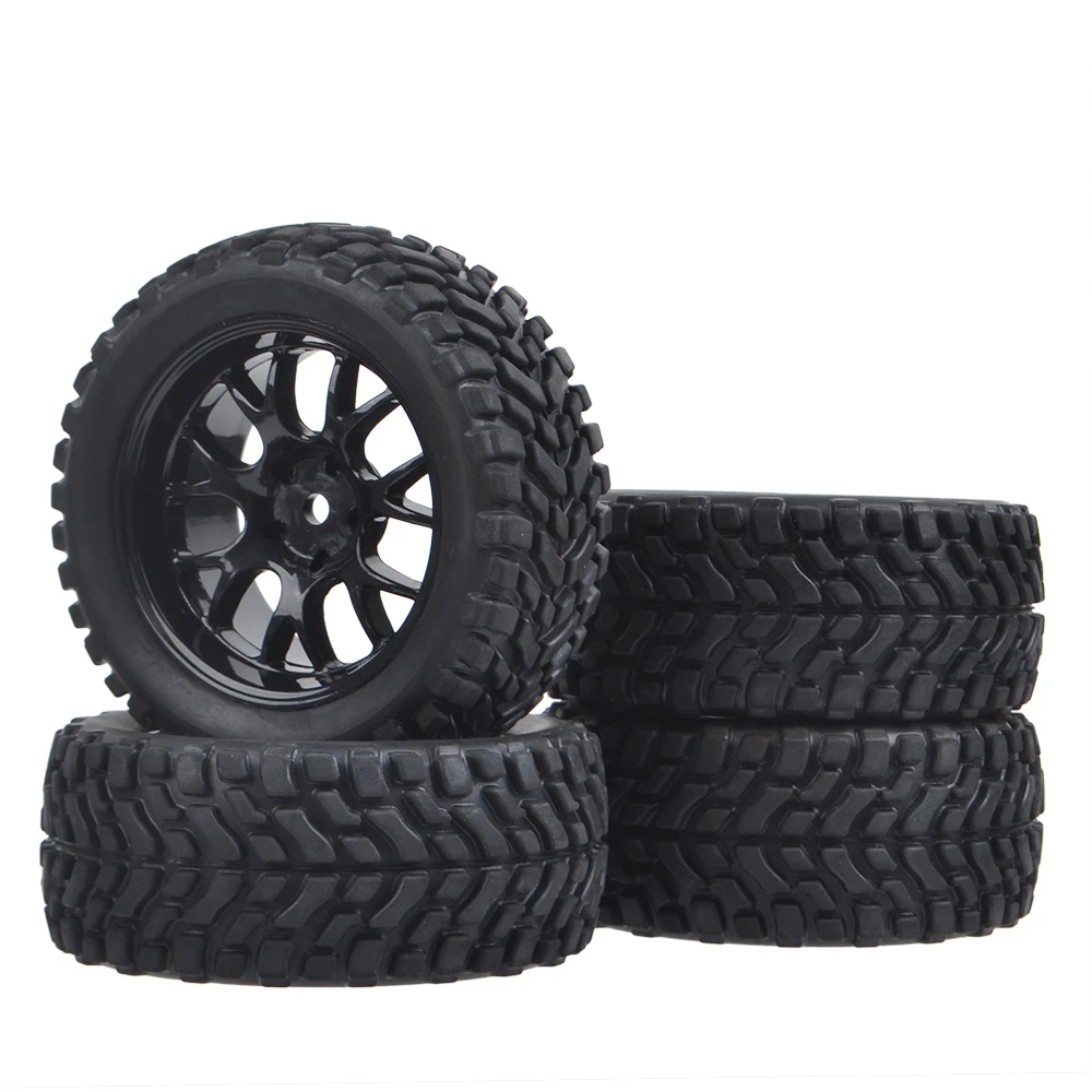 1/10 Rally Tires 12mm Hex Wheels Foam Inserts for Tamiya Wltoys HPI Traxxas Kyosho RC On Road Racing Car 1/16 Tyre