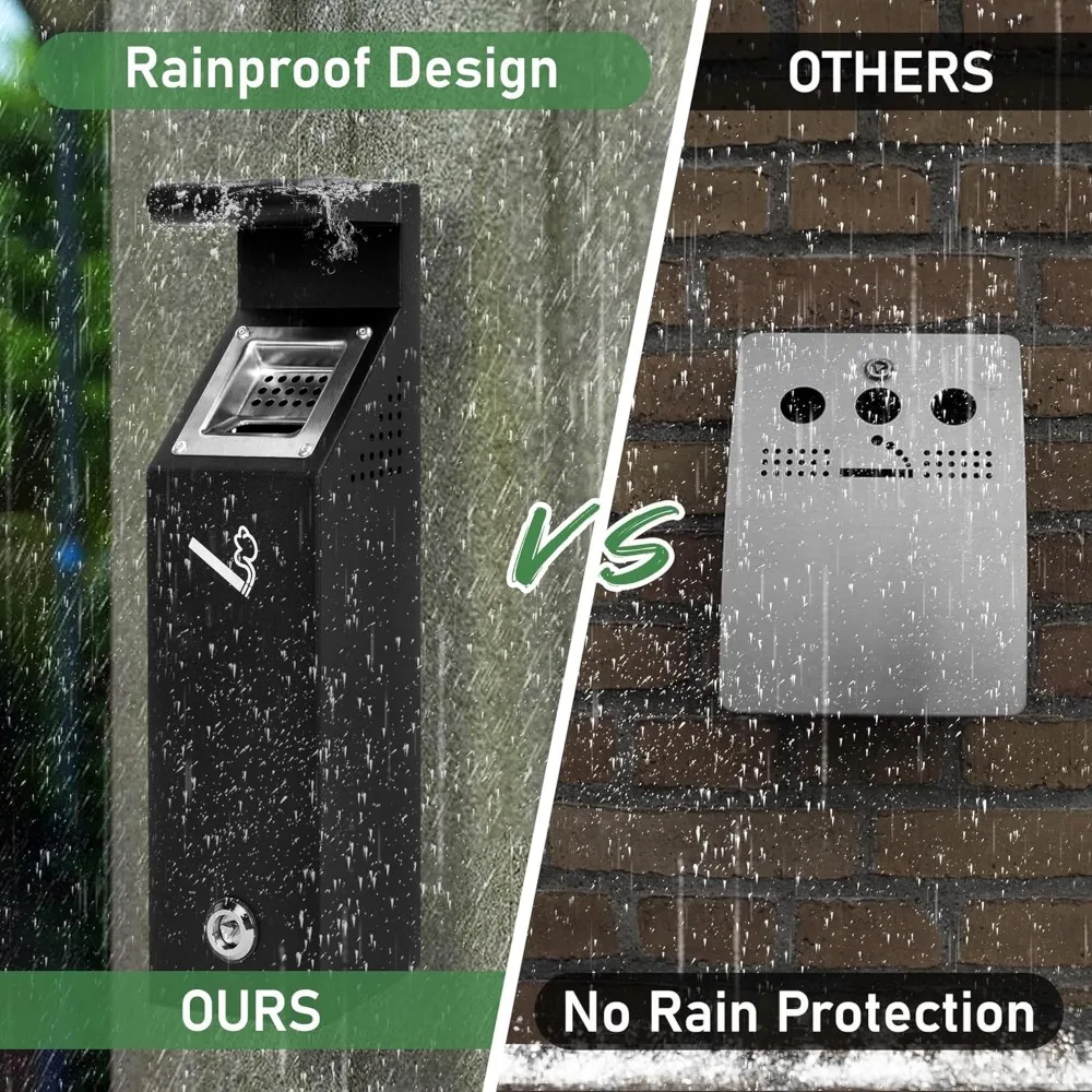 سلة المهملات التجارية المثبتة على الحائط في الهواء الطلق للمطاعم والفنادق والمكاتب والحانات - سلة قمامة متينة للمساحات العامة #3