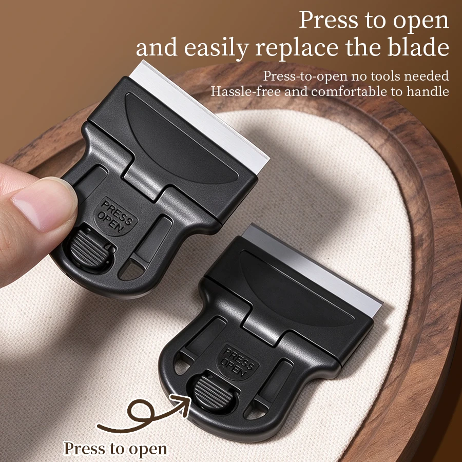`Nail Art Stamping Scraper Replaceable Blade Press-to-Open Nail Stamp Template Scraper Manicure Gel Polish Clean Removal Tool` - view 3