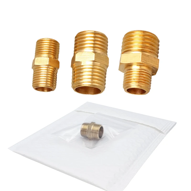 

Brass Pipe Hex Nipple Fitting G1/8" 1/4" 3/8" 1/2" 3/4" 1" Male to Male Thread Quick Adapter Coupler Connector for Water Oil Gas