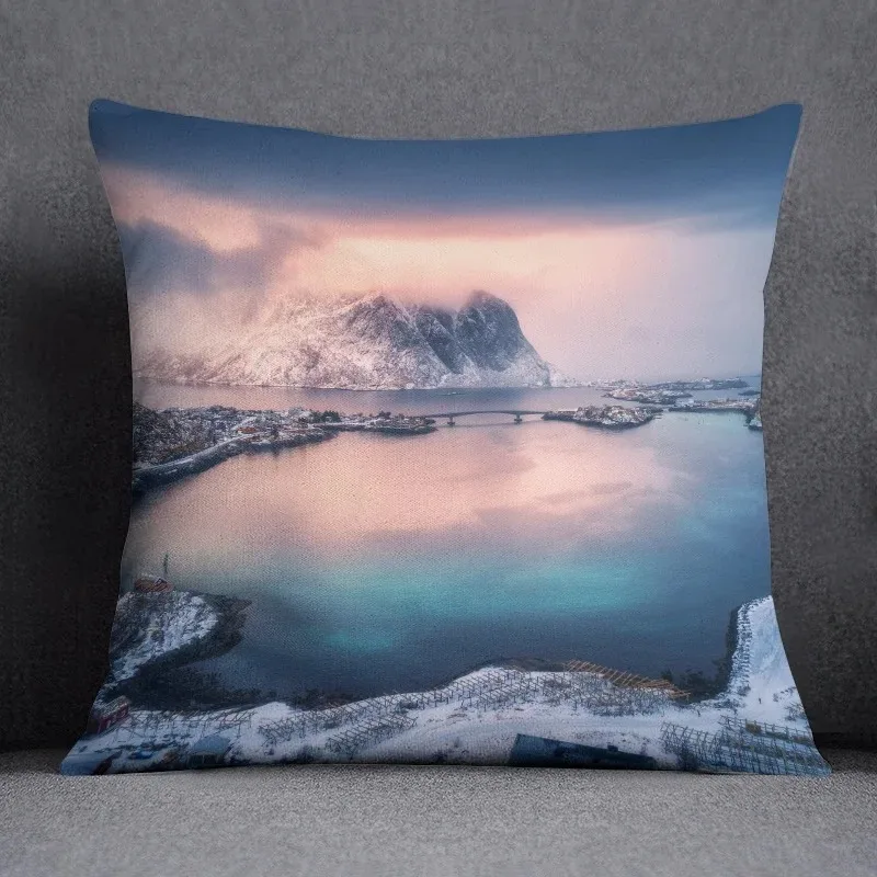 Snow Sky Pattern Collection  Polyester  Gift Home Office Decor  Bedroom Sofa Car Cushion Cover case