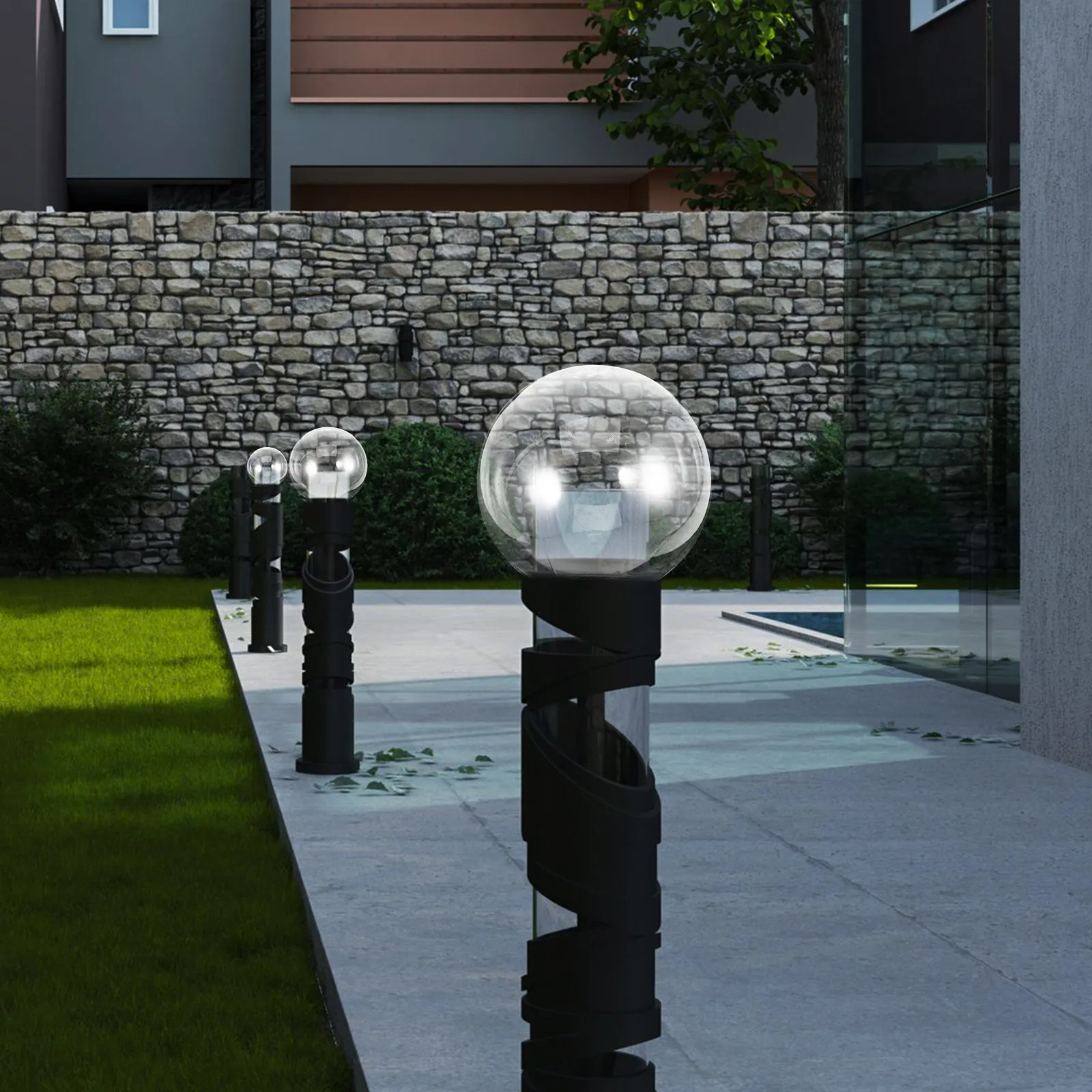 Transparent Acrylic Globe Lamp Shade Outdoor Smooth Spherical Design Garden Patio Light Fixture Replacement Lamp Accessory