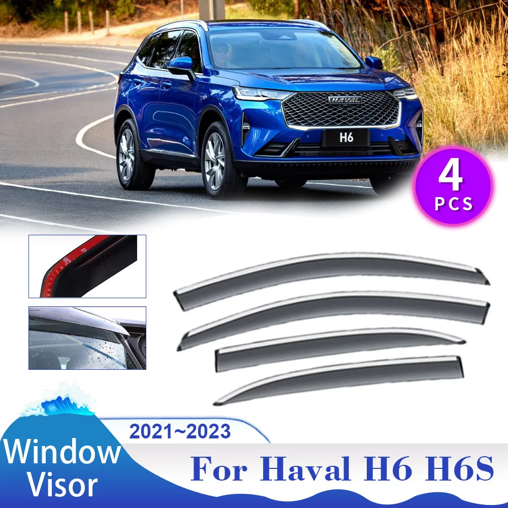 

Car Window Visor for Great Wall Haval H6 H6S HEV 2021 2022 2023 Awnings Shelters Sun Rain Guard Deflector Vent Smoke Accessories