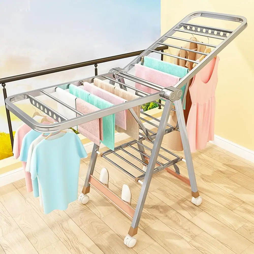 

Компактная домашняя сушилка для одежды из нержавеющей стали: выдвижная, простая в использовании, длина 160 см.