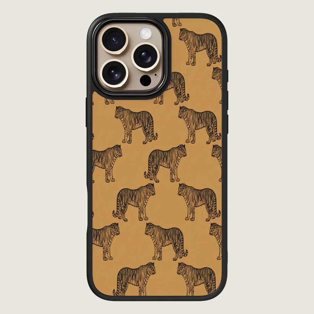

Магнитный чехол для телефона IPHONE 17, 16, 15, 14, 13, 12, 11, 16e Air PRO Plus Walking Tigers Жесткий глянцевый противоударный чехол
