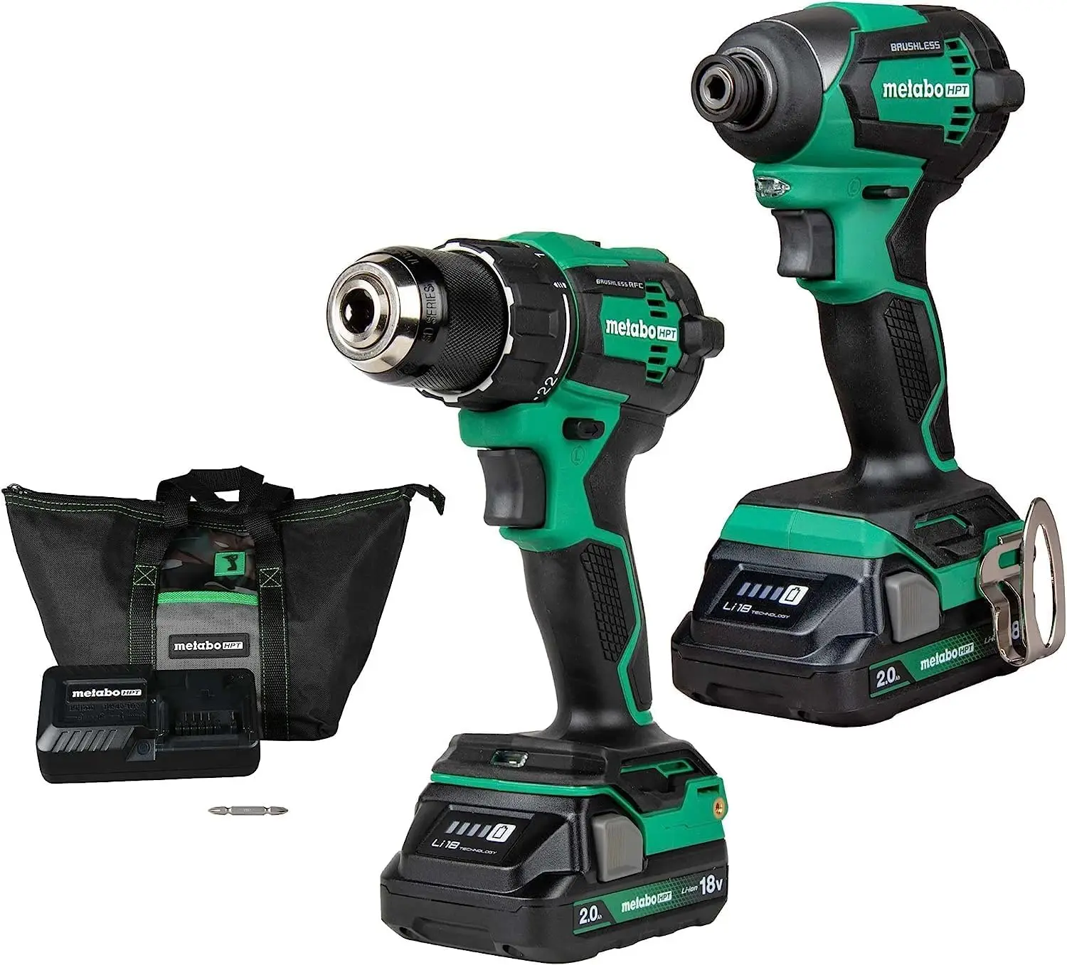 18V MultiVolt™ Cordless Brushless Driver Drill & Impact Driver Combo Kit Includes 2 Lithium-Ion Batteries Case and Charger