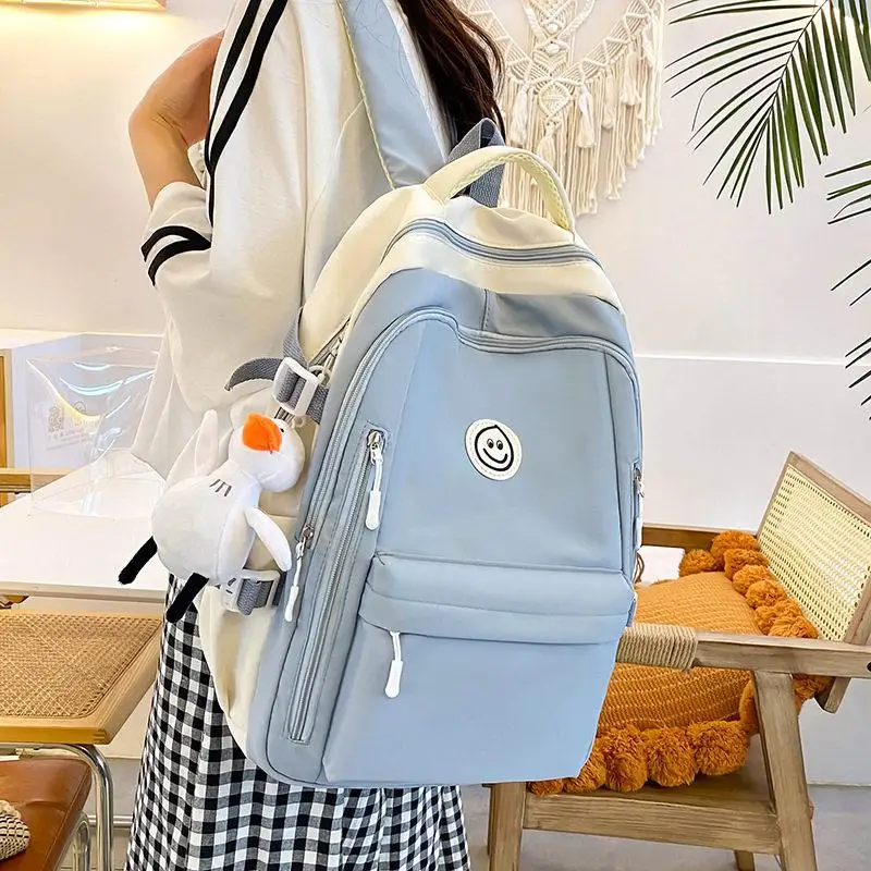 2026 New Ins Simple Lightweight Travel Backpack High School Students College Girls Junior High School Girls Double Shoulder Bag