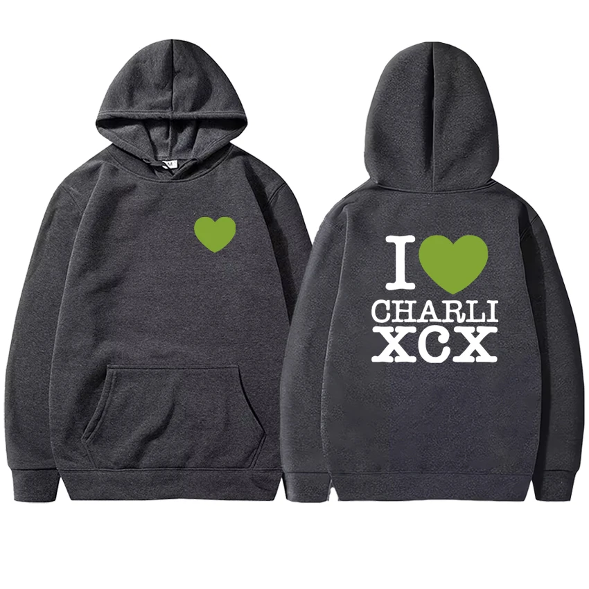 High Quality Charli Xcx Album Double Sided Print Hoodie Fleece Men Women Long sleeve Streetwear Sweatshirt Unisex Loose Pullover