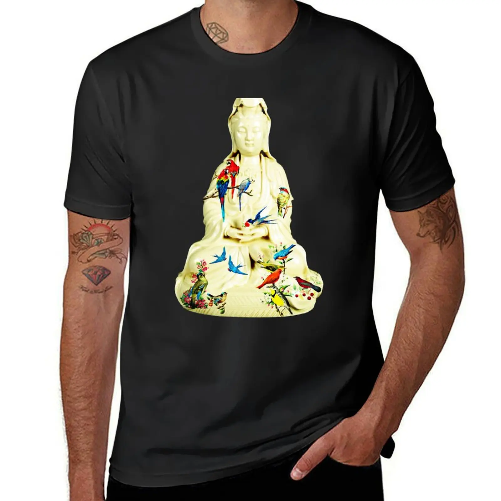 

Quan Yin Kwan Yin Kuan Yin with Birds T-Shirt tops customizeds Short sleeve tee vintage t shirts for men pack