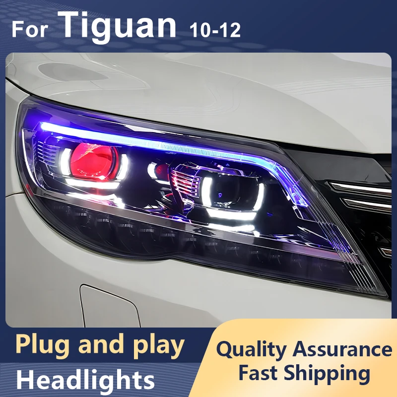 Car Headlights For Volkswagen Tiguan 2010-2012 LED DRL Dynamic Turn Signal Bi Xenon Projector Lens Fromt Lamps Accessories