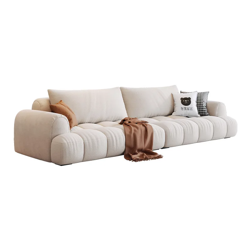 

Internet celebrity puff sofa marshmallow fabric sofa French cream Nordic living room designer piano keys