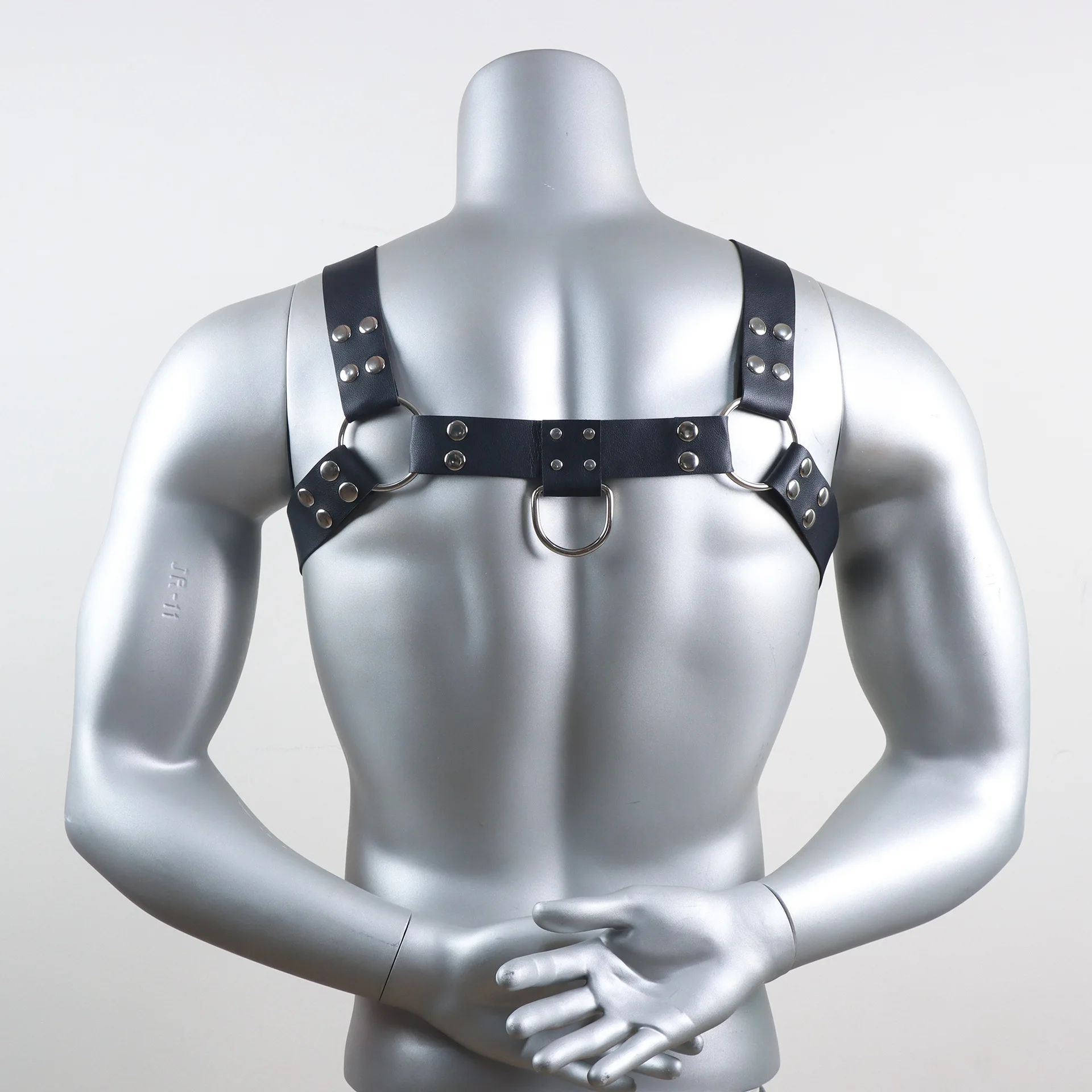 Sabuk Harness Kulit Pria dengan Gesper, Pakaian Bondage Seks, Harness Tubuh Punk Gothic, Tali Harness Seksual, Lingerie Pria
