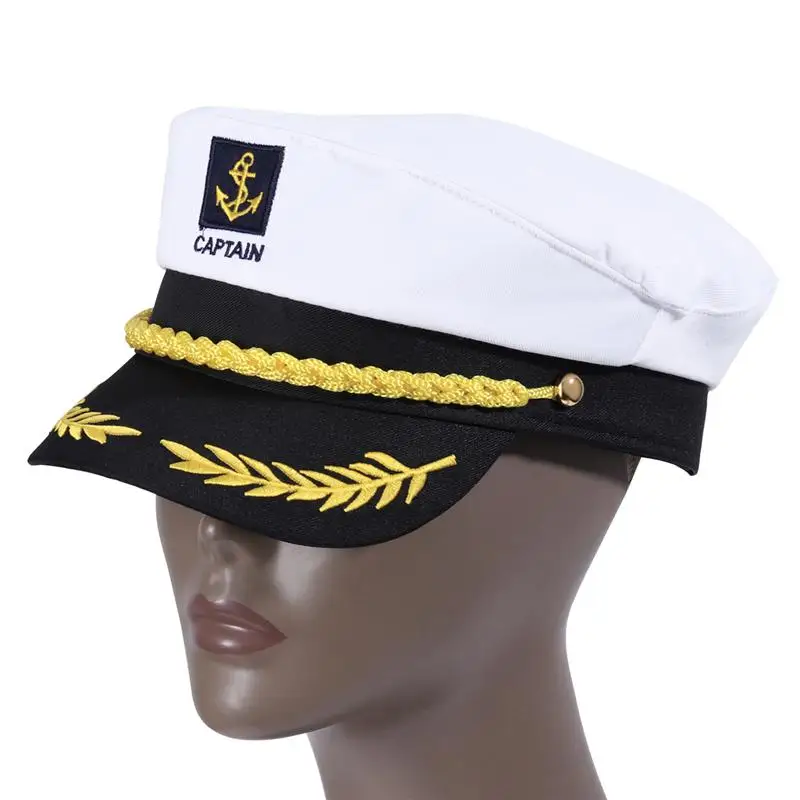 Sombrero de capitán marino ajustable para hombre y mujer, gorro militar para yate, barco, Capitán marinero, disfraz