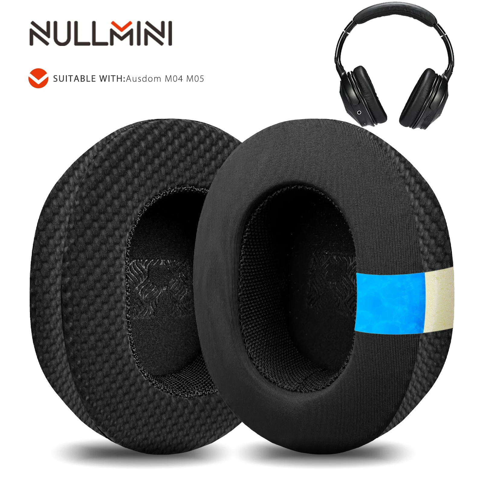 Nullmini Replacement Earpads for Ausdom M04 M05 Headphones Cooling Gel Ear Pads Cushion Sleeve Headband