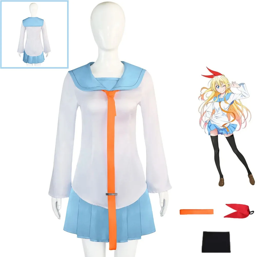 

Аниме Nisekoi Kirisaki Chitoge Косплей Костюм Япония и Южная Корея Рубашка с длинными рукавами JK Униформа Женщина Kawaii Party Sailor Set