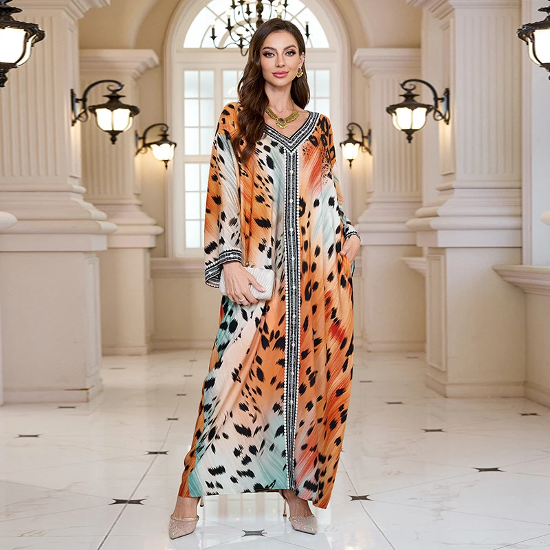 

Новое пляжное платье-накидка с цветочным принтом, хлопковый кафтан с длинными рукавами, туника-макси для женщин, легкая летняя пляжная одежда, купальник
