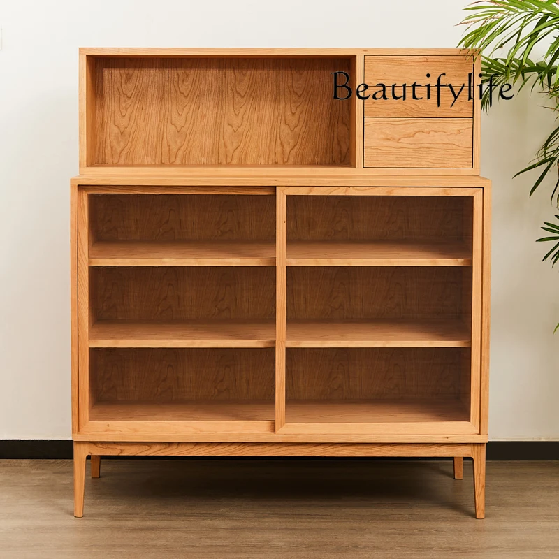 American Retro Sideboard Kitchen Simple Modern Chinese Style Locker Living Room Cherrywood