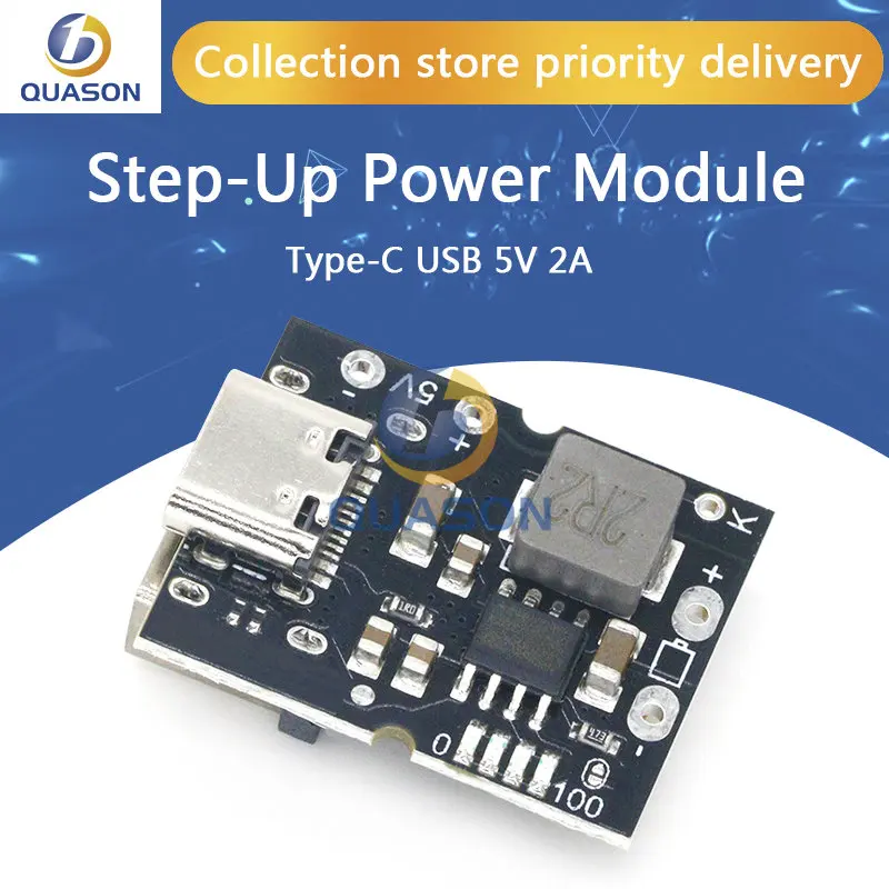 Type-C USB 5V 2A Boost Converter Step-Up Power Module Lithium Battery Charging Protection Board LED Display USB For DIY Charger