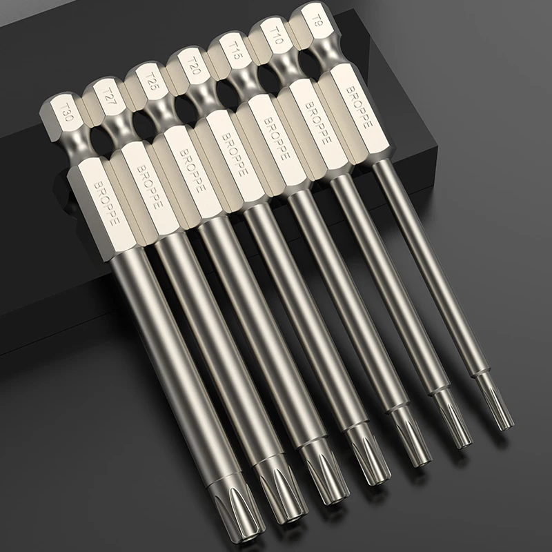 50/100/150MM T5-T40 Torx Screwdriver Bit Set Strong Magnetic Batch Head High Hardness Drill Bit S2 Alloy Steel Screw Driver Bit