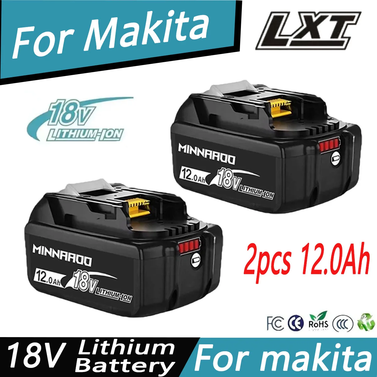 

Newly For makita rechargeable battery, 6.0Ah/8.0Ah/12.0Ah, For Makita 18v Tools battery Suitable for all tools of Makita 18v