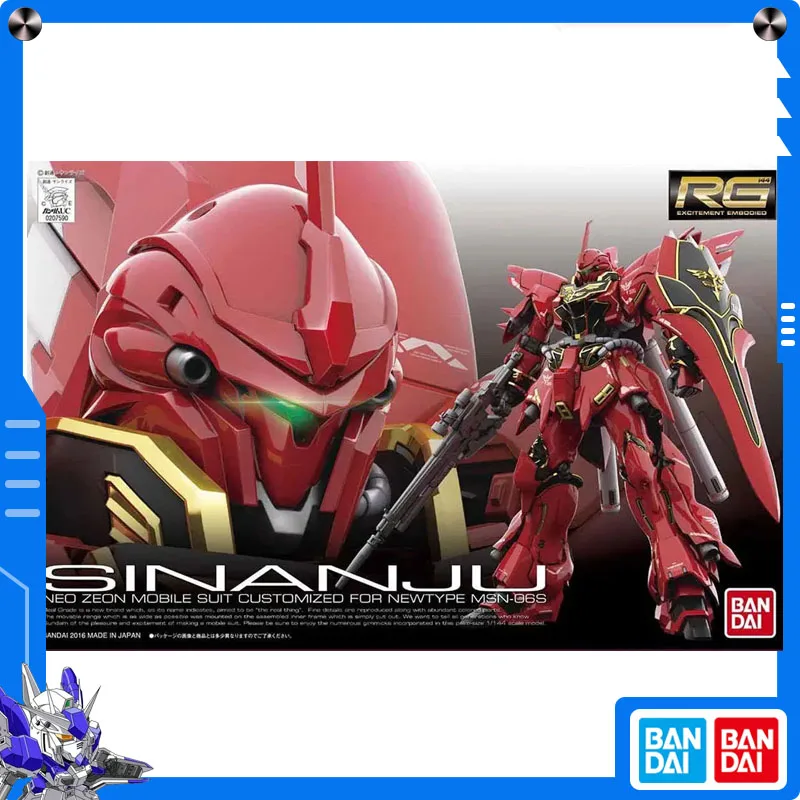 

Original Bandai Gundam UC (Unicorn) 1/144 RG MSN-06S Sinanju Anime Action Figure Assembly Model Collect Ornament Festival Gift