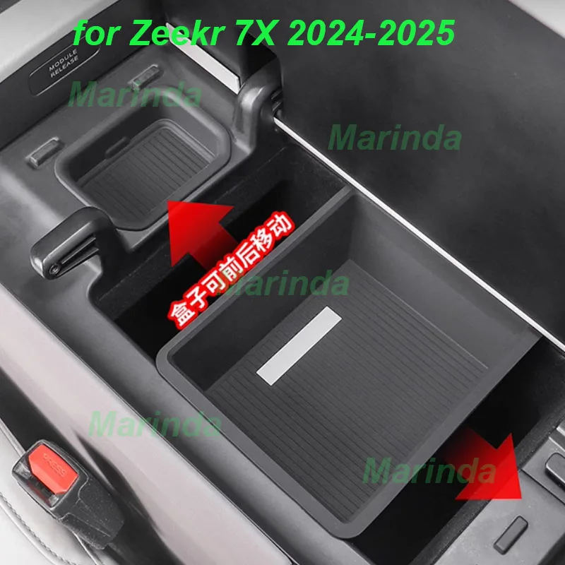 

Car Armrest Silicone Storage Box for Zeekr 7X 2024-2025 Central Armrest Case Division Grid Stowing Box Interior Accessories