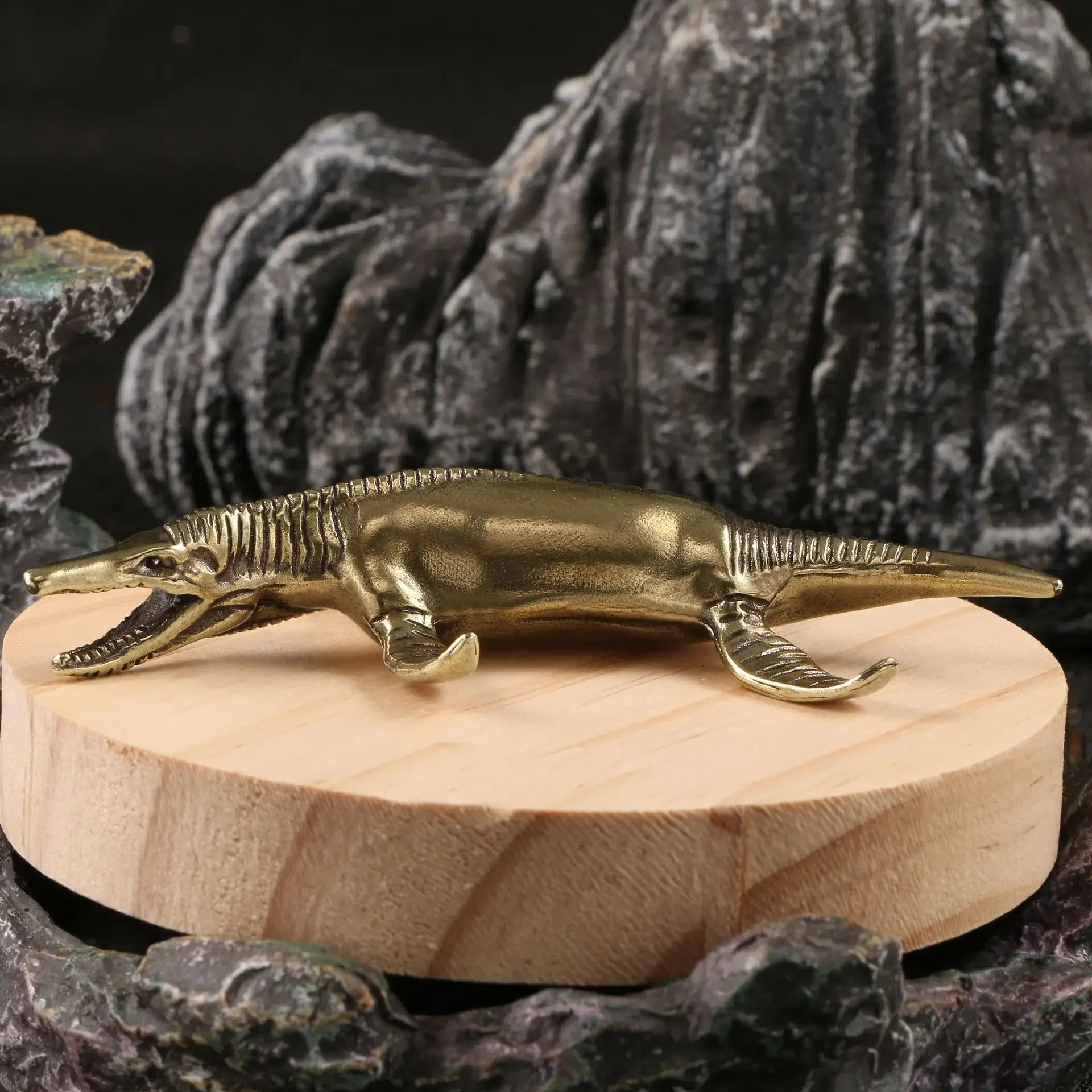 

Jurassic Dinosaurs Pliosaurus Decorative Figurines Brass Ancient Marine Organisms Desk Decoration Ocean Advanced Predators