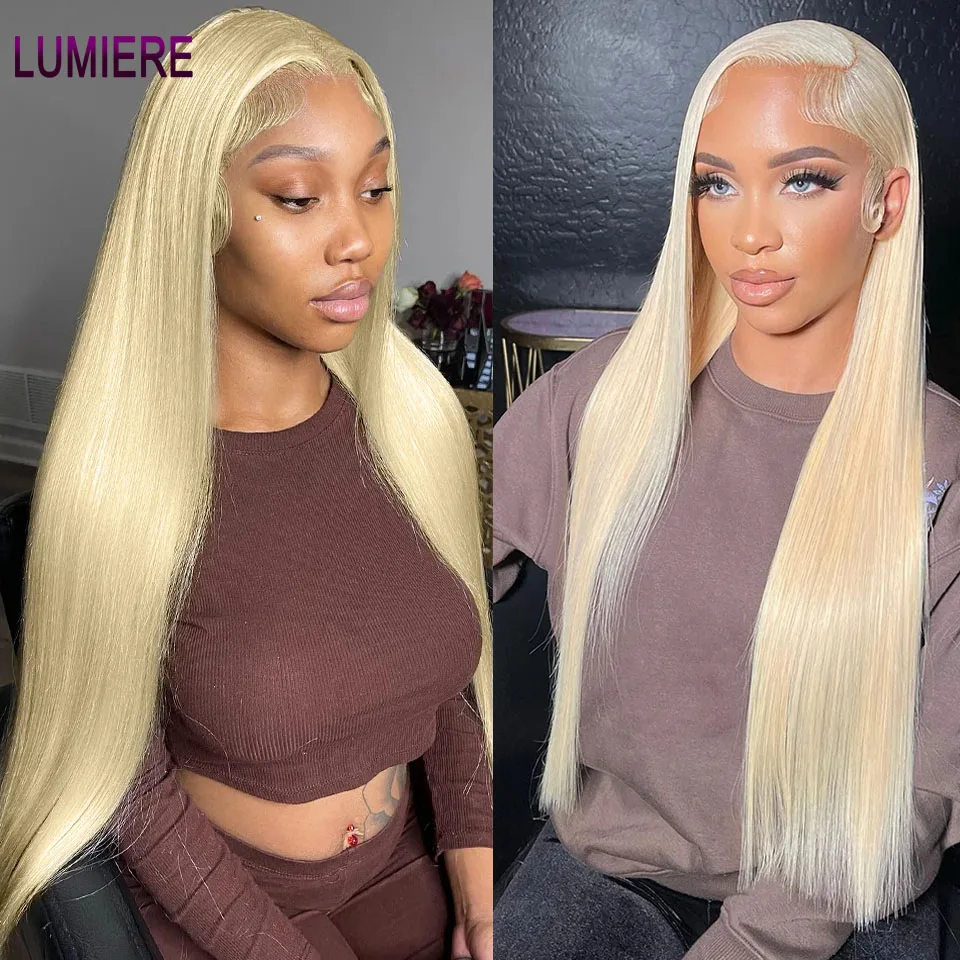 Lumiere 13x4 Blonde Lace Front Wig Human Hair 613 Straight Brazilian 4x4 HD Lace Front Wig Pre Plucked Lace Front Wig Human Hair