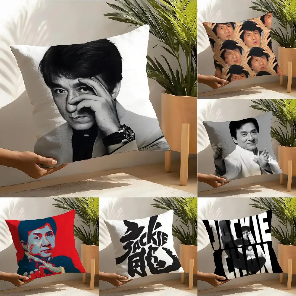 Cool kung fu Jackie Chan Pillow Case Linen Cushion Covers For Decorative Sofa Home Pillows Case Car Chair Pillows Cases