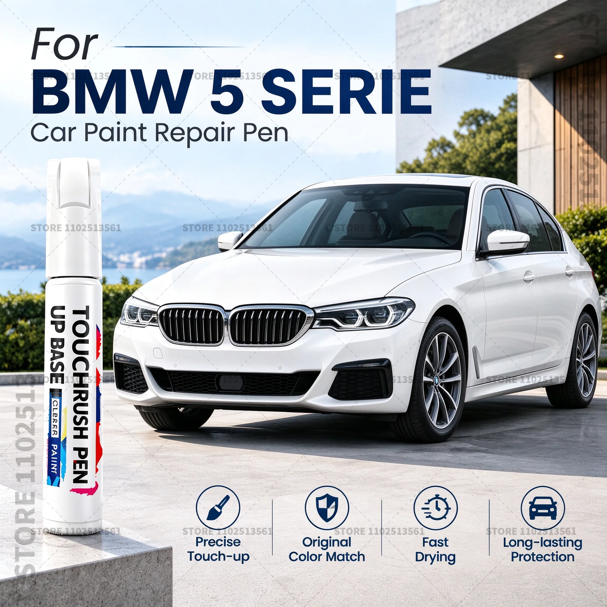 Car Scratch Remover Paint Pen Touch Up Marker for Auto Body Repair Door Bumper Fender Accessories For BMW 5 Series White Black