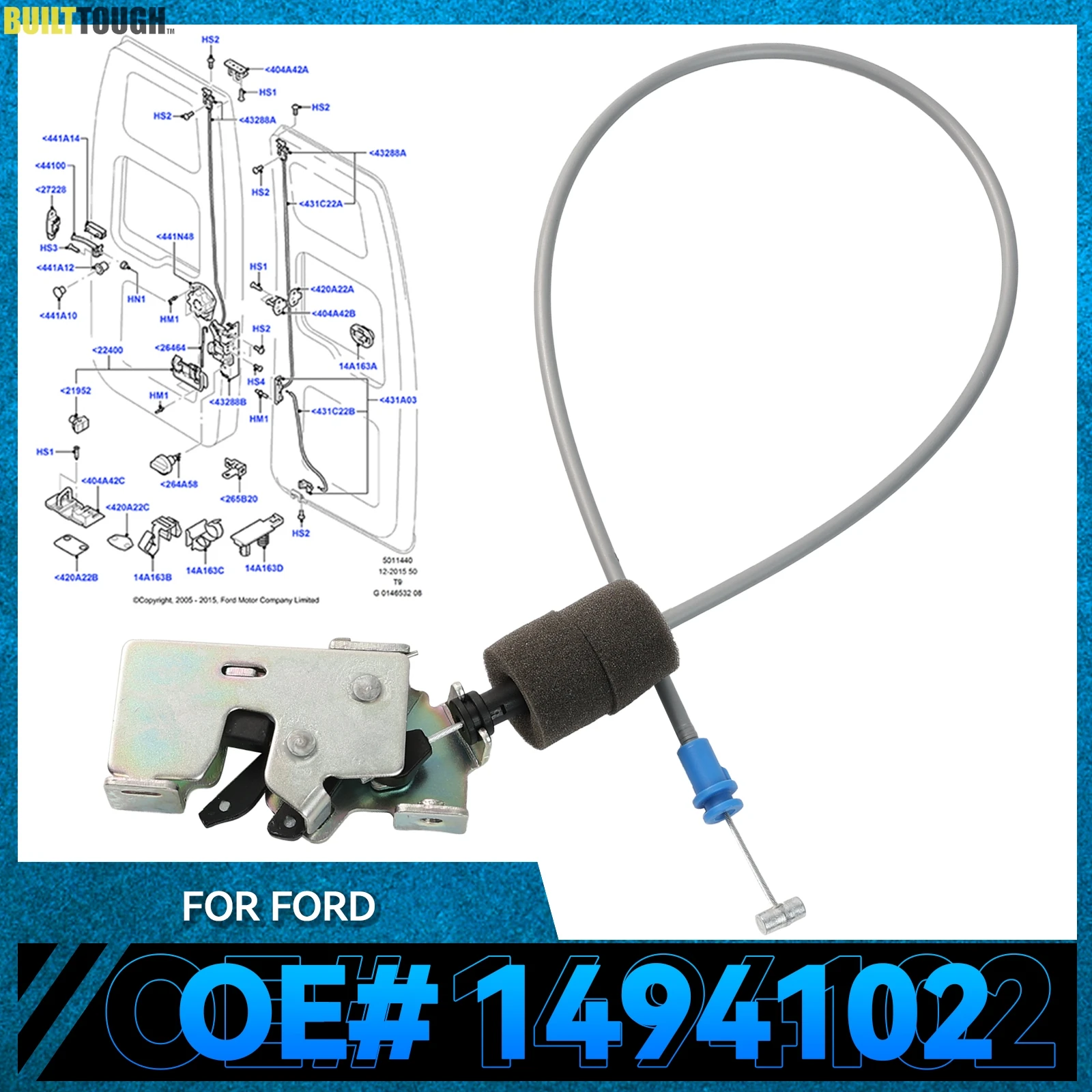 OE # YC15-V431A03-AM 1494102 Auto Hinten Tür Untere Sperre Latch Kabel LH In Der Nähe Von Ford Transit MK6 MK7 00-15 Auto Auto teile