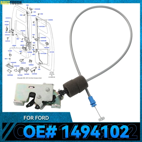 OE # YC15-V431A03-AM 1494102 Трос защелки нижнего замка задней двери автомобиля, левая ближняя сторона для Ford Transit MK6 MK7 00-15, автозапчасти