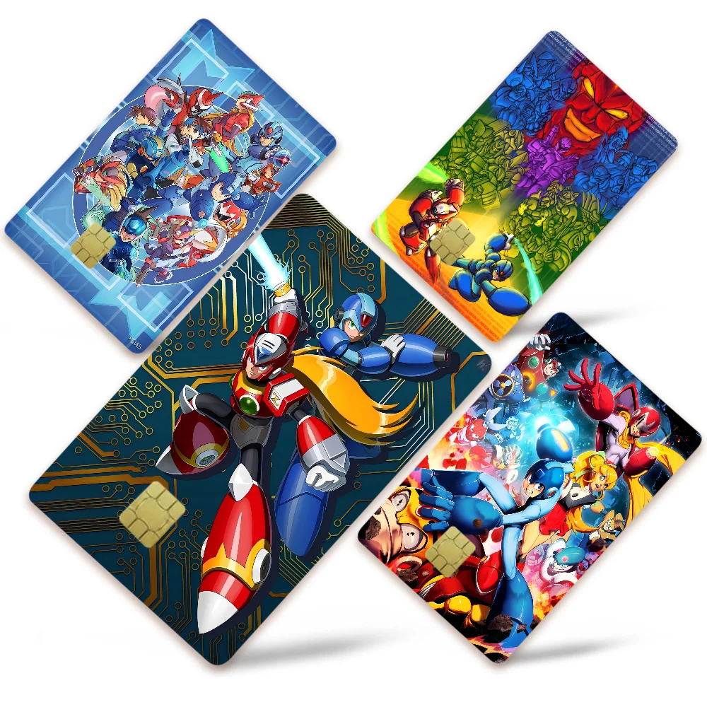 Rockman Megaman Game 2024 Anime Cartoon Skin Stickers Film Tape Case For Big Credit Debit Card Front Side