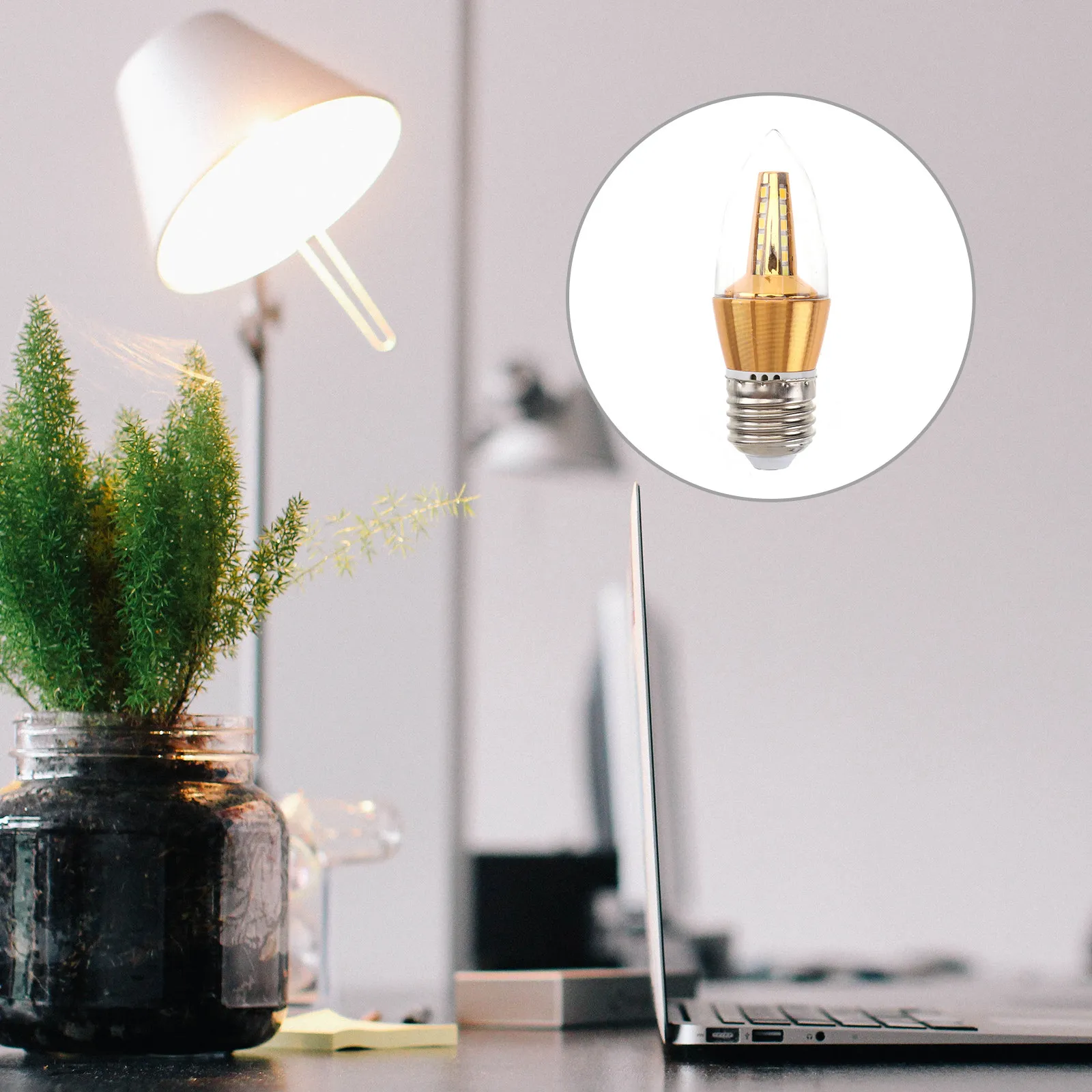2Pcs LED Light Bulb Smart Dimming Three Color Changing Small Screw Bulb Multi-Purpose for Home Office Restaurant Floor