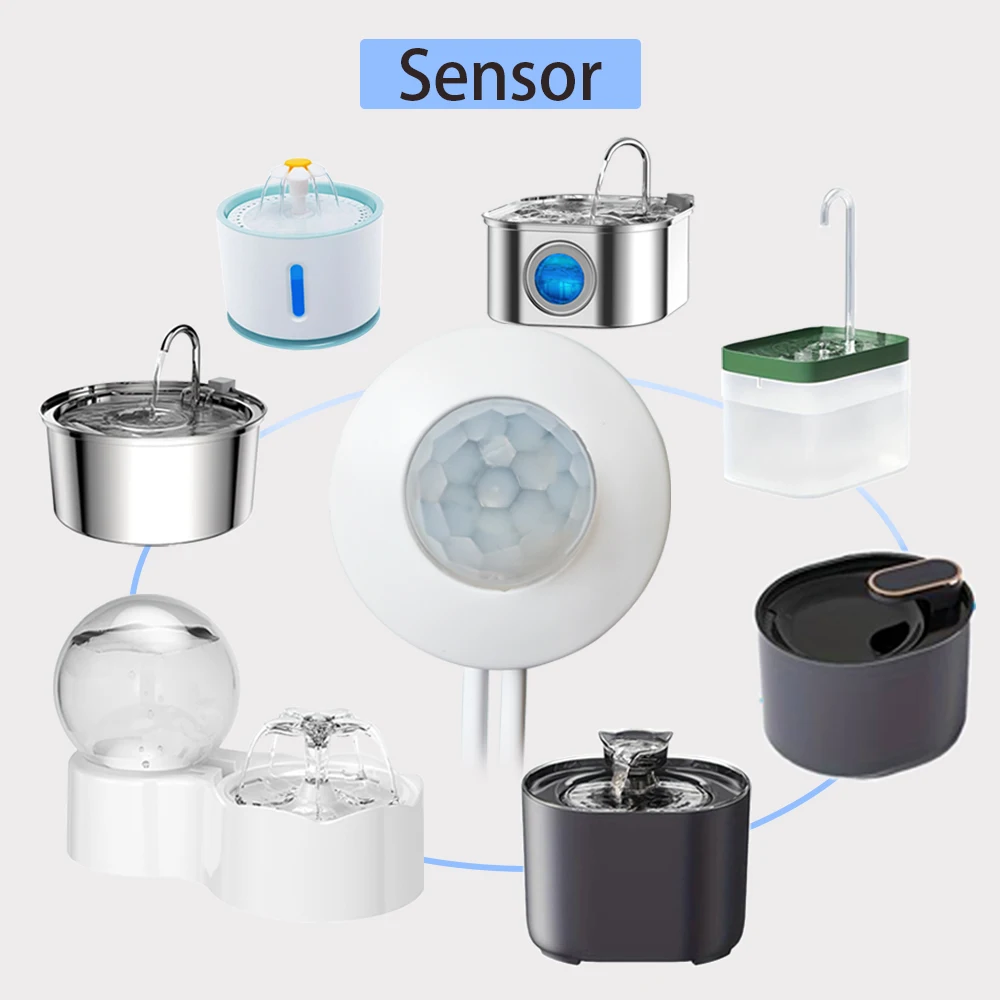 New Automatic Pet Water Dispenser Motion Sensor Filter Fountain Universal Infrared USB Powered Detector Dog Cat Accessories