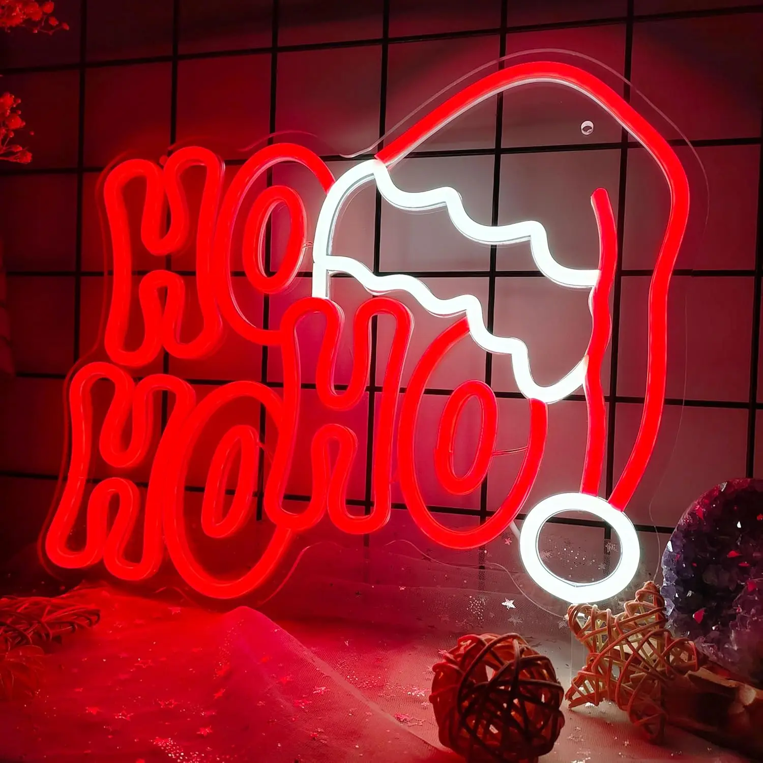 Merry Christmas Neon Led Sign HOHOHO Xmas Room Decoration For Party Home Kid's Bedroom Bar USB Powered Lamp Wall Decor Signs