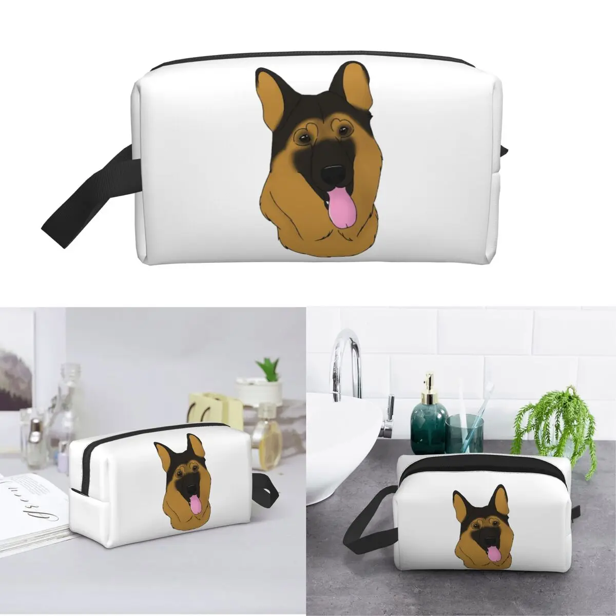 German Shepherd Dog - Black And Tan Makeup Bag Cosmetic Organizer Storage Dopp Kit Toiletry Cosmetic Bag for Women Beauty Travel