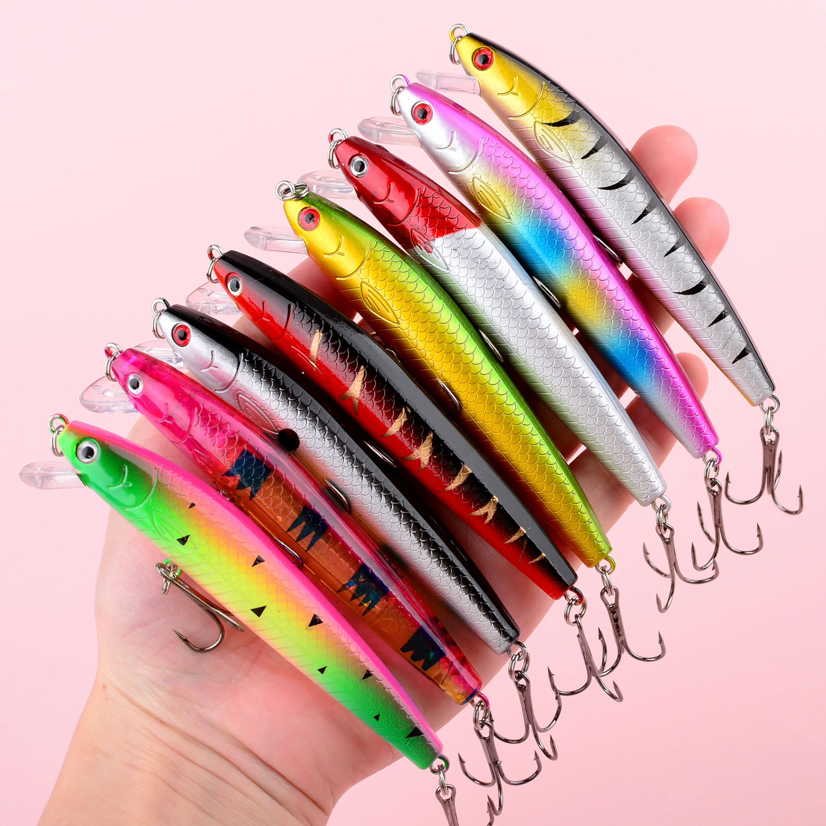 Wobbler Minnow flotante para lubina y carpa, señuelo realista - imagen 3